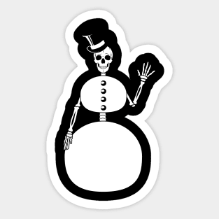 Snowman Skeleton Sticker